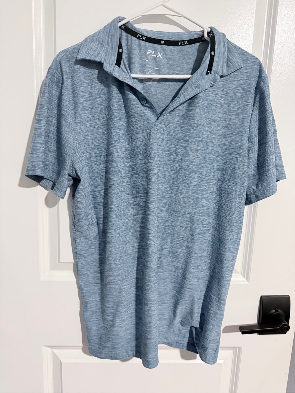 FLX Men’s Heather Sky Blue Performance Polo
